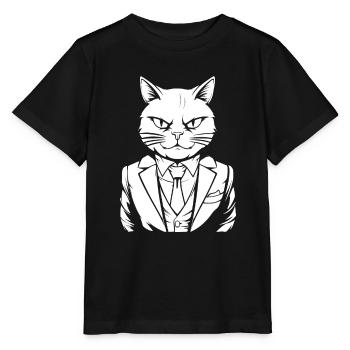 Katze Anzug - Stanley/Stella Kinder T-Shirt MINI CREATOR  - Schwarz - Vorne - Mikhail (115cm)