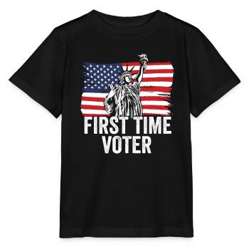Your Vote Matters First Time Voter Political - Stanley/Stella Kinder T-Shirt MINI CREATOR  - Schwarz - Vorne - Mikhail (115cm)