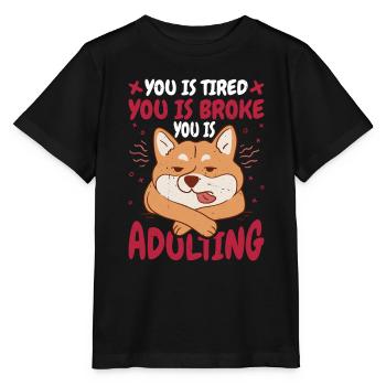 tu es fatigué tu es fauché tu es adulte 7 - T-shirt bio MINI CREATOR Stanley/Stella Enfant - noir - Devant - Mikhail (115cm)