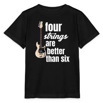Vier Saiten Sind Besser Als 6 Bassisten Gitarrist - Stanley/Stella Kinder T-Shirt MINI CREATOR  - Schwarz - Vorne - Mikhail (115cm)