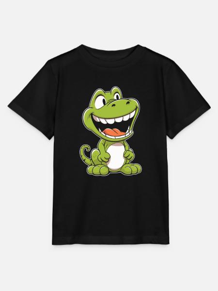 Dinosaurier Lächelnd - Stanley/Stella Kinder T-Shirt MINI CREATOR  - Schwarz