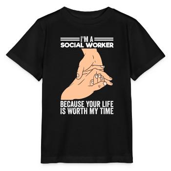 Travailleur social Travailleur de rue Travailleur de rue - T-shirt bio MINI CREATOR Stanley/Stella Enfant - noir - Devant - Mikhail (115cm)