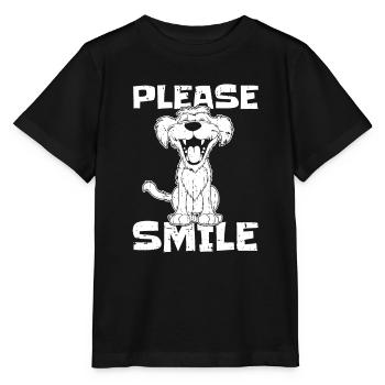 Irish Wolfhound Funny Just Smile - Stanley/Stella MINI CREATOR Kids’ T-Shirt - black - Front - Mikhail (115cm)