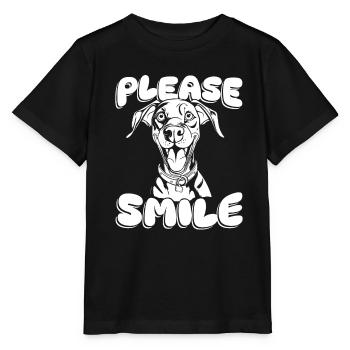 Doberman Funny Just Smile - Stanley/Stella MINI CREATOR Kids’ T-Shirt - black - Front - Mikhail (115cm)