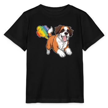 St. Bernard Rainbow Rainbow Fart - Stanley/Stella MINI CREATOR Kids’ T-Shirt - black - Front - Mikhail (115cm)
