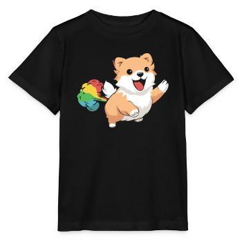 Papillon Funny Rainbow Fart - Stanley/Stella MINI CREATOR Kids’ T-Shirt - black - Front - Mikhail (115cm)
