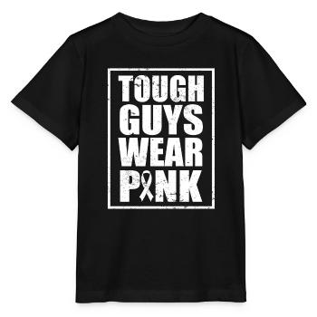Les durs à cuire du cancer du sein portent un ruban rose - T-shirt bio MINI CREATOR Stanley/Stella Enfant - noir - Devant - Mikhail (115cm)