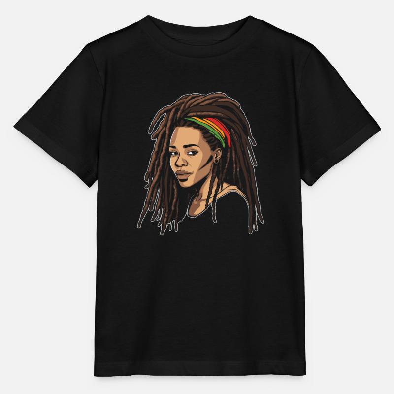 Dreadlocks de cheveux Rasta Dreads - T-shirt bio MINI CREATOR Stanley/Stella Enfant - noir