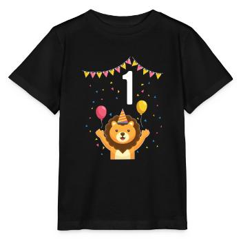 1st Birthday Children's Birthday Kindergarten Tierfa - Stanley/Stella MINI CREATOR Kids’ T-Shirt - black - Front - Mikhail (115cm)