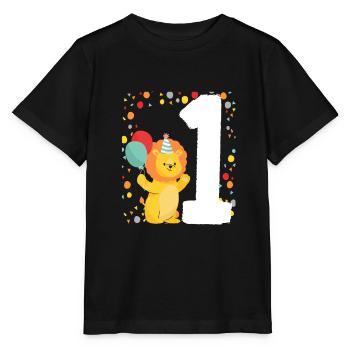 1st Birthday Children's Birthday Kindergarten Tierfa - Stanley/Stella MINI CREATOR Kids’ T-Shirt - black - Front - Mikhail (115cm)