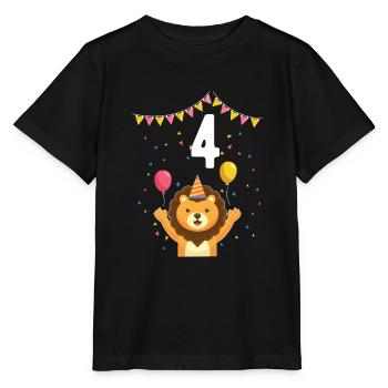 4th Birthday Children's Birthday Kindergarten Tierfa - Stanley/Stella MINI CREATOR Kids’ T-Shirt - black - Front - Mikhail (115cm)