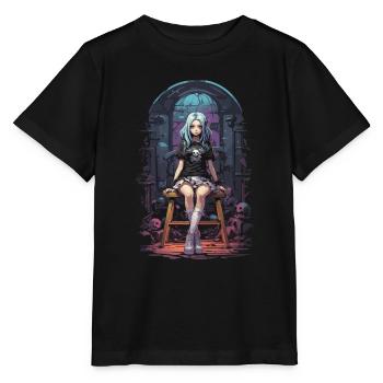 Kawaii Goth Pastel Anime e-girl Streetwear - T-shirt bio MINI CREATOR Stanley/Stella Enfant - noir - Devant - Mikhail (115cm)