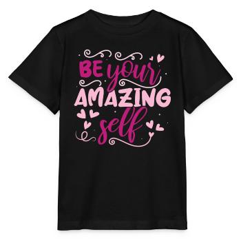 Soyez vous-même ! Confiance en soi, pensée positive, motivation - T-shirt bio MINI CREATOR Stanley/Stella Enfant - noir - Devant - Mikhail (115cm)