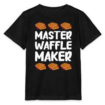 Waffle making waffle maker - Stanley/Stella MINI CREATOR Kids’ T-Shirt - black - Front - Mikhail (115cm)