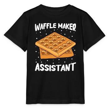 Waffle making waffle maker - Stanley/Stella MINI CREATOR Kids’ T-Shirt - black - Front - Mikhail (115cm)
