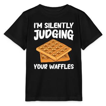 Waffle making waffle maker - Stanley/Stella MINI CREATOR Kids’ T-Shirt - black - Front - Mikhail (115cm)
