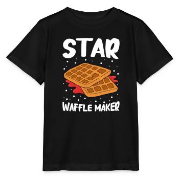Waffle making waffle maker - Stanley/Stella MINI CREATOR Kids’ T-Shirt - black - Front - Mikhail (115cm)