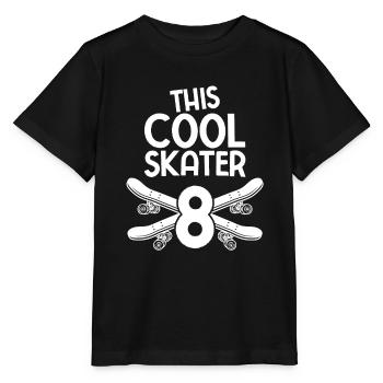 Skateboard Skater 8th Birthday Stunt Saying Skate - Stanley/Stella MINI CREATOR Kids’ T-Shirt - black - Front - Mikhail (115cm)