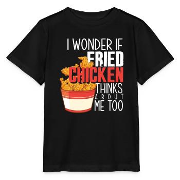Poulet frit cadeau dicton - T-shirt bio MINI CREATOR Stanley/Stella Enfant - noir - Devant - Mikhail (115cm)