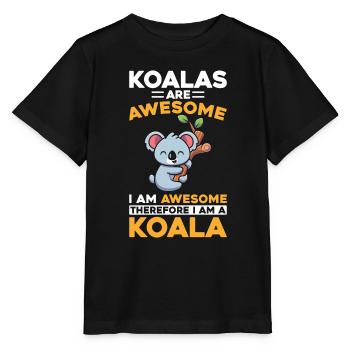 Koalas Are Awesome I Am A Koala - Stanley/Stella MINI CREATOR Kids’ T-Shirt - black - Front - Mikhail (115cm)