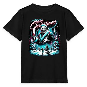 Joyeux Noël Festif Slasher Candy Cane Menace - T-shirt bio MINI CREATOR Stanley/Stella Enfant - noir - Devant - Mikhail (115cm)