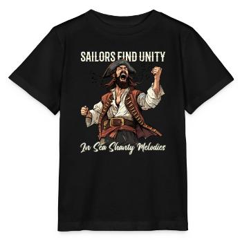 Sailors Sea Shanty Singing Ship Adventures - Stanley/Stella MINI CREATOR Kids’ T-Shirt - black - Front - Mikhail (115cm)