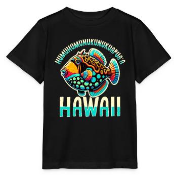 Baliste de récif Humuhumunukunukuapua’a - T-shirt bio MINI CREATOR Stanley/Stella Enfant - noir - Devant - Mikhail (115cm)