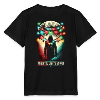 When the Lights Go Out - Sinister Christmas - Stanley/Stella MINI CREATOR Kids’ T-Shirt - black - Front - Mikhail (115cm)