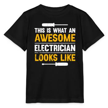 Électricien Dire Compagnon Électricien - T-shirt bio MINI CREATOR Stanley/Stella Enfant - noir - Devant - Mikhail (115cm)