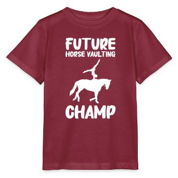 Voltige, Equitation, Dressage - T-shirt bio MINI CREATOR Stanley/Stella Enfant - bordeaux - Devant - Kain (125cm)