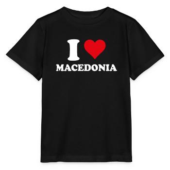Ich liebe Mazedonien Herz Mazedonisches Geschenk - Stanley/Stella Kinder T-Shirt MINI CREATOR  - Schwarz - Vorne - Mikhail (115cm)