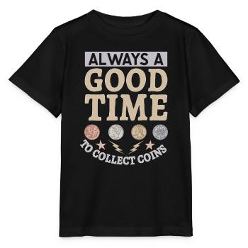 Collection de pièces de monnaie amusante pour les collectionneurs de pièces de monnaie et - T-shirt bio MINI CREATOR Stanley/Stella Enfant - noir - Devant - Mikhail (115cm)