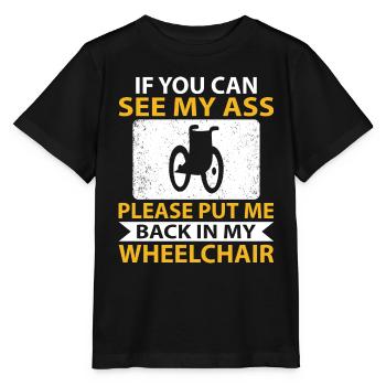 Amputation Überlebende Behinderten Rollstuhlkostüm - Stanley/Stella Kinder T-Shirt MINI CREATOR  - Schwarz - Vorne - Mikhail (115cm)