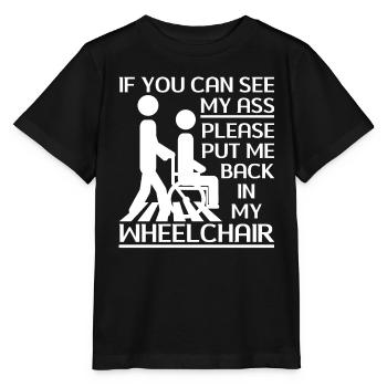 Amputation Überlebende Behinderten Rollstuhlkostüm - Stanley/Stella Kinder T-Shirt MINI CREATOR  - Schwarz - Vorne - Mikhail (115cm)