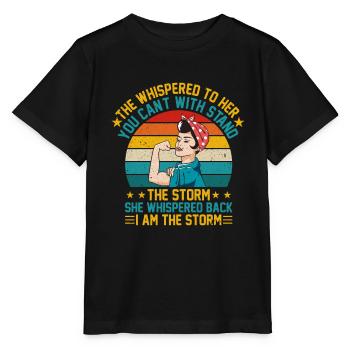 They whispered that they didn't want to talk to the stormwomen. - Stanley/Stella MINI CREATOR Kids’ T-Shirt - black - Front - Mikhail (115cm)