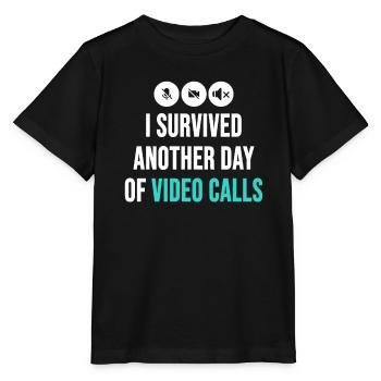 Remote-Mitarbeiter Lustige Idee Videoanrufe Besprechungen - Stanley/Stella Kinder T-Shirt MINI CREATOR  - Schwarz - Vorne - Mikhail (115cm)
