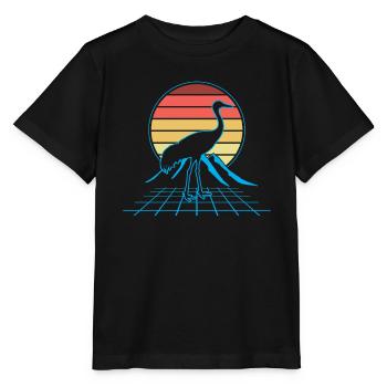 Sandhill Crane Retro Bird Birdwatching - Stanley/Stella MINI CREATOR Kids’ T-Shirt - black - Front - Mikhail (115cm)