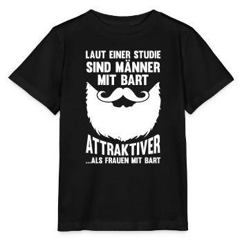 Bärtig Bartträger Schnurrbart Bart - Stanley/Stella Kinder T-Shirt MINI CREATOR  - Schwarz - Vorne - Mikhail (115cm)