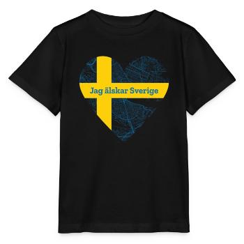 Jag älskar Sverige Sweden Swedish - Stanley/Stella MINI CREATOR Kids’ T-Shirt - black - Front - Mikhail (115cm)