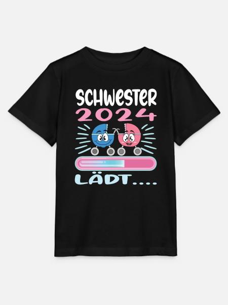 Schwester werden Schwester 2024 - Stanley/Stella Kinder T-Shirt MINI CREATOR - Schwarz