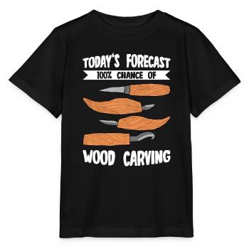 Sculpture sur bois brillant sur bois - T-shirt bio MINI CREATOR Stanley/Stella Enfant - noir - Devant - Mikhail (115cm)