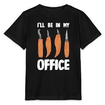 Sculpture sur bois brillant sur bois - T-shirt bio MINI CREATOR Stanley/Stella Enfant - noir - Devant - Mikhail (115cm)