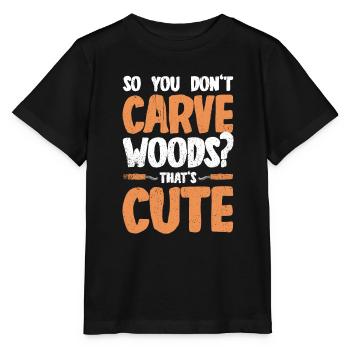 Sculpture sur bois brillant sur bois - T-shirt bio MINI CREATOR Stanley/Stella Enfant - noir - Devant - Mikhail (115cm)