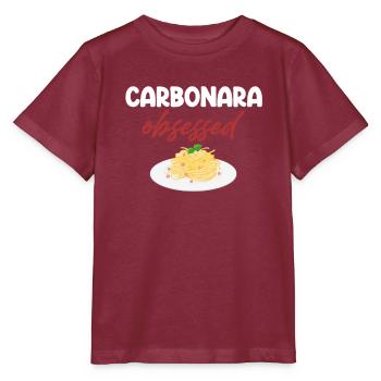 Carbonara Connaisseur Italiano Makkaroni Käse - Stanley/Stella Kinder T-Shirt MINI CREATOR  - Burgunderrot - Vorne - Kain (125cm)