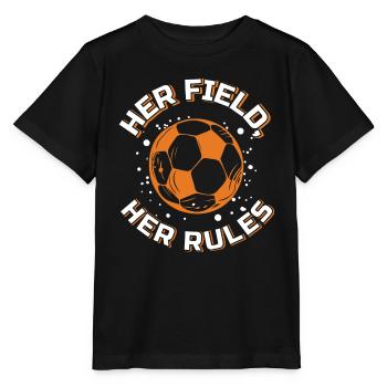 Soccer féminin, Football féminin, Football féminin - T-shirt bio MINI CREATOR Stanley/Stella Enfant - noir - Devant - Mikhail (115cm)