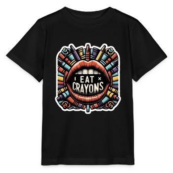 I Eat Crayons 7 - Stanley/Stella MINI CREATOR Kids’ T-Shirt - black - Front - Mikhail (115cm)