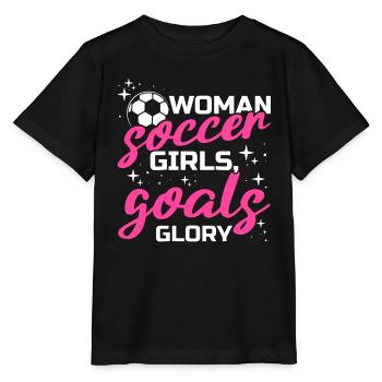 Soccer féminin, Football féminin, Football féminin - T-shirt bio MINI CREATOR Stanley/Stella Enfant - noir - Devant - Mikhail (115cm)