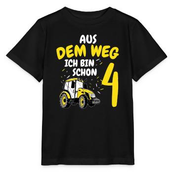 Aus Dem Weg Ich Bin Schon 4 Traktor Geburstag Spru - Stanley/Stella Kinder T-Shirt MINI CREATOR  - Schwarz - Vorne - Mikhail (115cm)