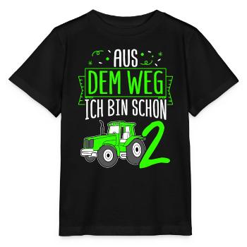 Aus Dem Weg Ich Bin Schon 2 Traktor Geburstag Gesc - Stanley/Stella Kinder T-Shirt MINI CREATOR  - Schwarz - Vorne - Mikhail (115cm)