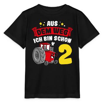 Aus Dem Weg Ich Bin Schon 2 Traktor Geburstag Gesc - Stanley/Stella Kinder T-Shirt MINI CREATOR  - Schwarz - Vorne - Mikhail (115cm)